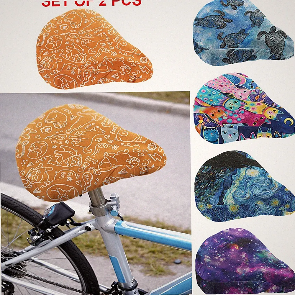 2 Pack Bicycle Seat Covers Waterproof Comfort Cushion Saddle Protector