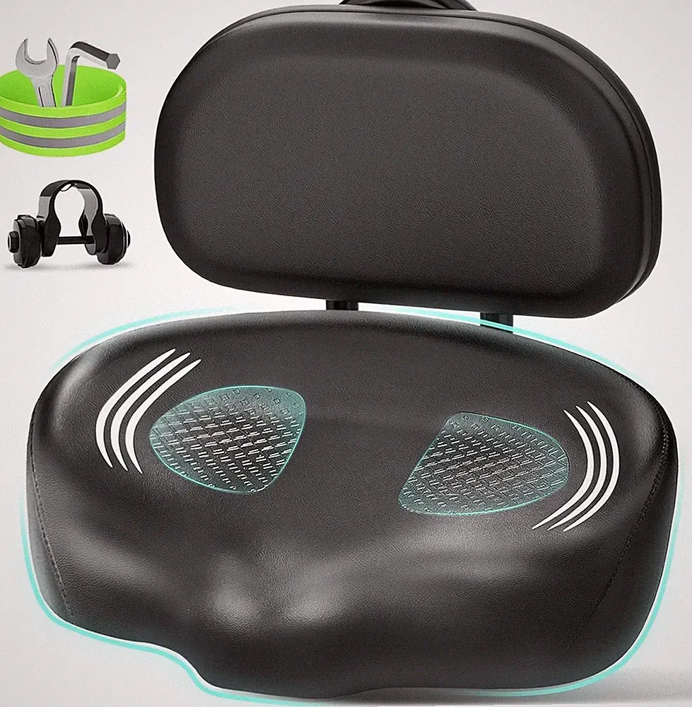 Bike Seat Noseless Wide Bicycle Seat for Women Men, Bike Seats Cushion Comfort f